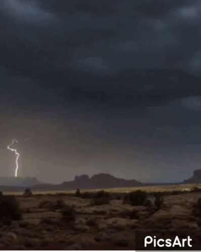 Desert With Lightning Bolt Picsart