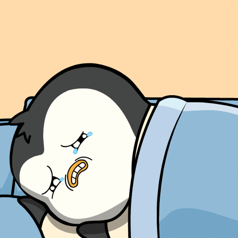 Despair Pudgy Penguin Crying In Bed GIF