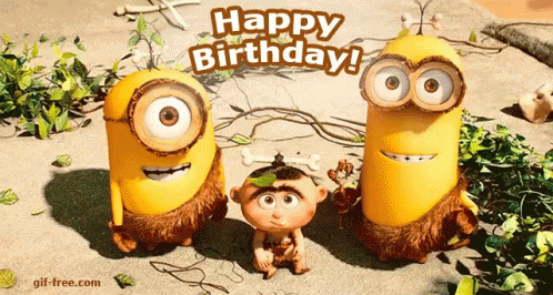 Despicable Happy Birthday Minions And Baby GIF