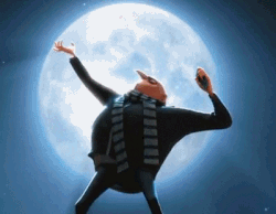Despicable Me Character In Front Of Moon GIF
