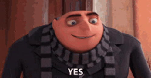 Despicable Me Character Smiling and Saying Yes