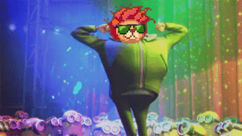 Despicable Me Dancing Gru With Pixelated Cat Head GIF