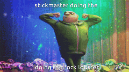 Despicable Me Gru Dancing Stickmaster Doing Rock Lobster GIF