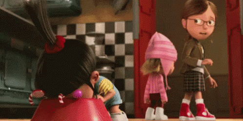 Despicable Me Kids In Kitchen Agnes Margo Edith GIF