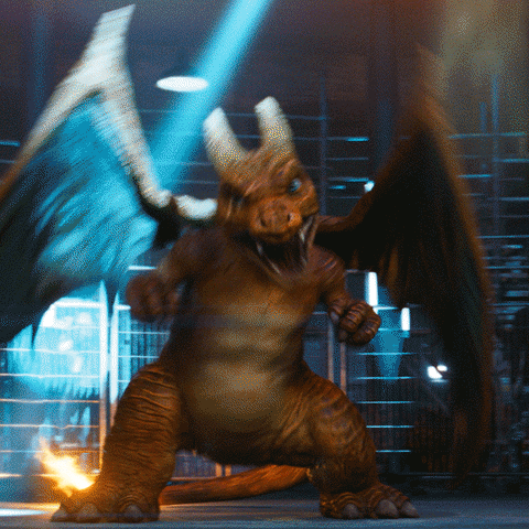 Detective Pikachu Charizard Breathing Fire GIF