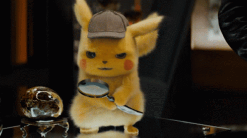 Detective Pikachu Holding Magnifying Glass GIF