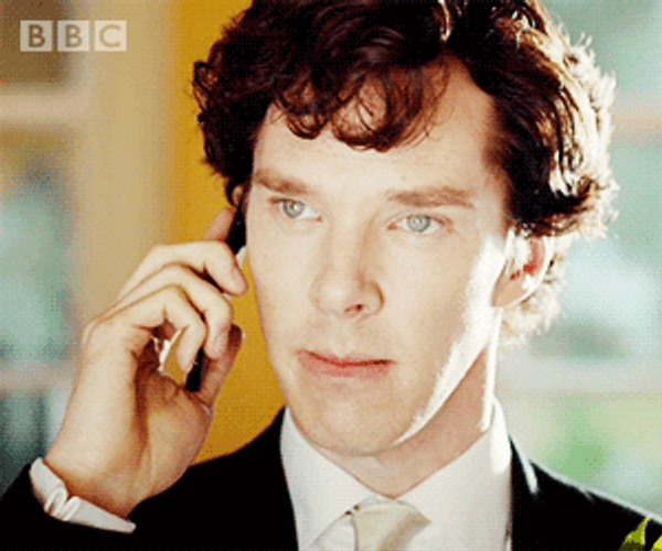 Detective Sherlock Holmes On Phone GIF