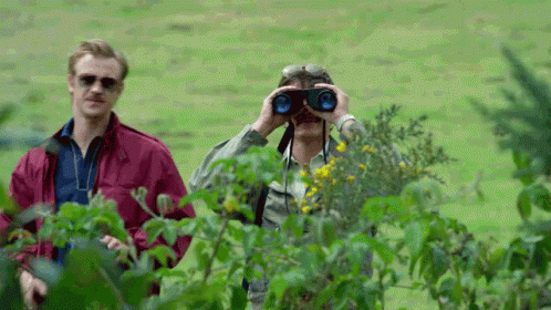 Detectives Spying Thru Binoculars GIF