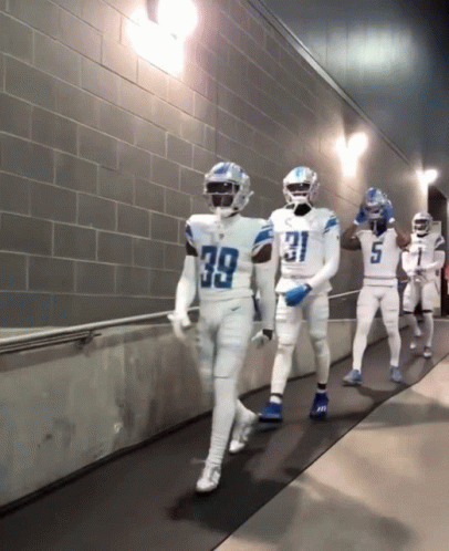 Detroit Lions Kerby Joseph Walking Pointing GIF