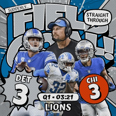 Detroit Lions Man With Headphones Saying Straight Through