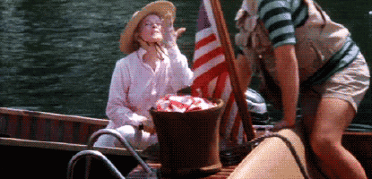 Deuces Vintage Katharine Hepburn Boat Ride GIF