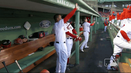 Devers Waving To The Fans GIF