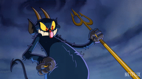 Devil Holding Trident Saying Hellooo
