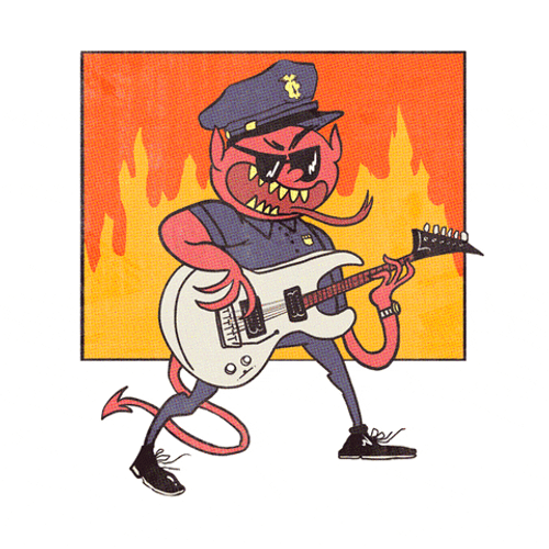 Devil Playing Guitar Animation GIF