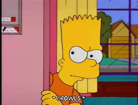Devious Bart Simpson Peeking GIF