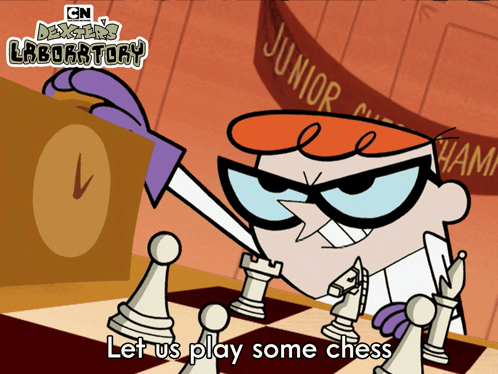 Dexter's Laboratory Cartoon Playing Chess