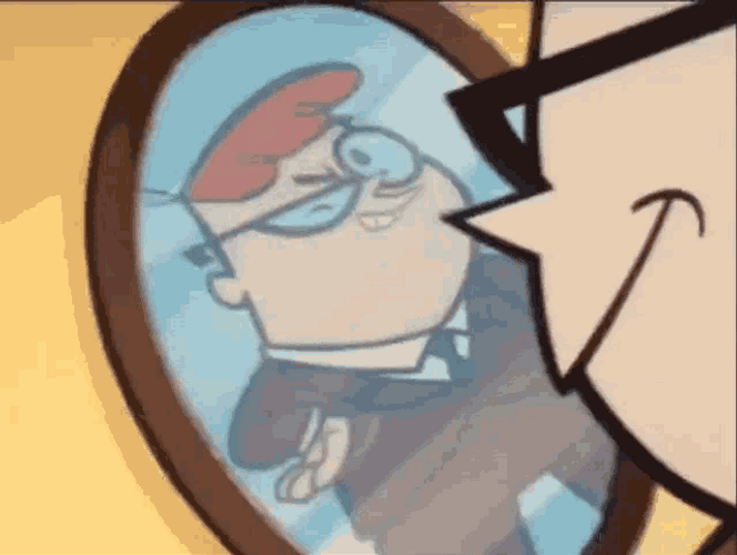 Dexter's Laboratory Dexter mirror wink GIF