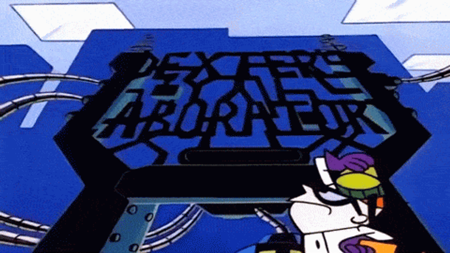 Dexter's Laboratory logo opening theme GIF