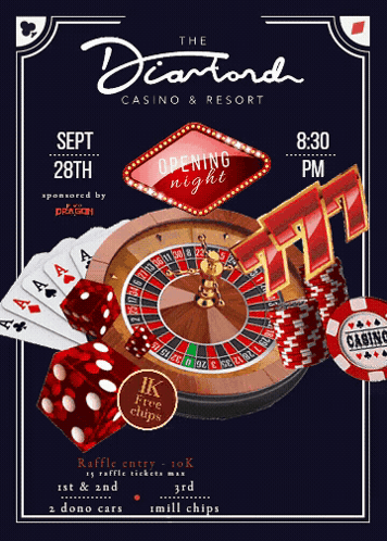 Diamond Casino Roulette Dice Poker Chips GIF