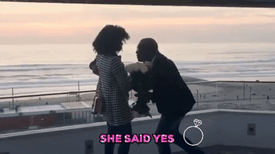 Diamond Engagement Ring Proposal She Said Yes GIF