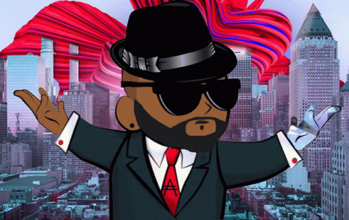 Diamond Hands Men In Black With Meld Logo GIF