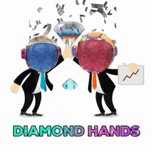 Diamond Hands Of Digital Collage Art GIF