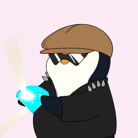 Diamond Hands Of Pudgy Penguin GIF