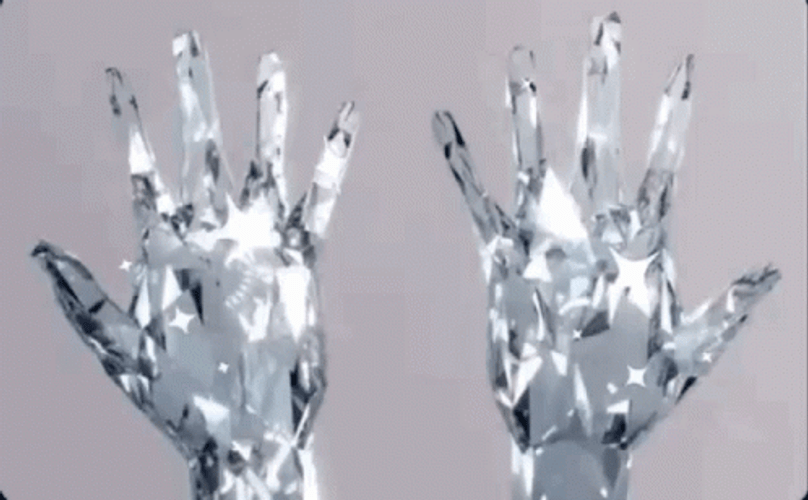 Diamond Hands Sculpture Shining Sparkle GIF