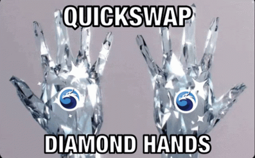 Diamond Hands With Quickswap Logo GIF