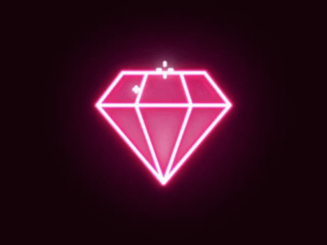 Diamond Neon Lights Pink Spinning Sparkle GIF
