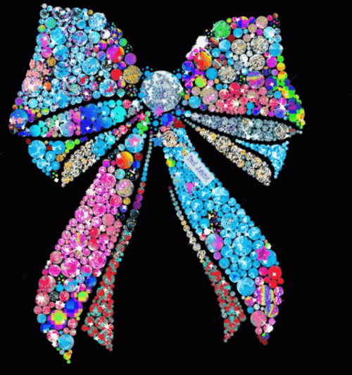 Diamond Ribbon Bow Art Sparkling Colors GIF
