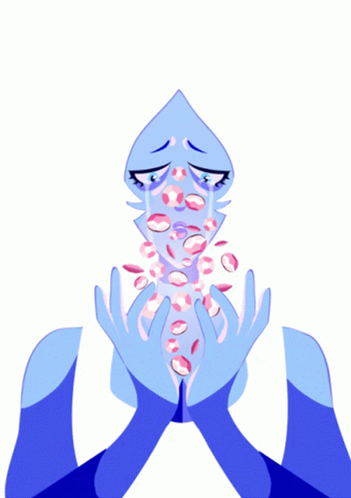Diamond Tears Crying Animated Woman GIF