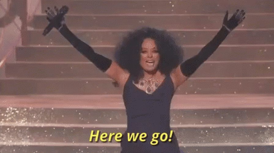 Diana Ross Encouraging Crowd And Here We Go GIF