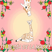 Die De Las Madres Cute Giraffe Kiss GIF