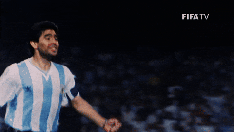 Diego Maradona Jumping Hug Celebration GIF