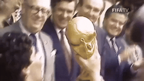 Diego Maradona Kissing Trophy GIF