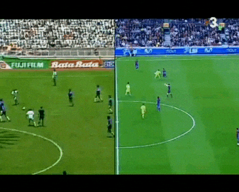 Diego Maradona Lionel Messi Comparison GIF