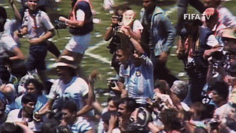 Diego Maradona Parading Trophy GIF