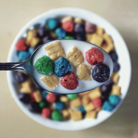 Different Breakfast Cereals Transition GIF