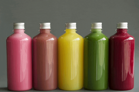 Different Coloring Inside Bottles GIF