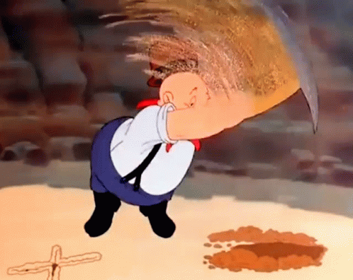 Elmer Fudd Digging GIF
