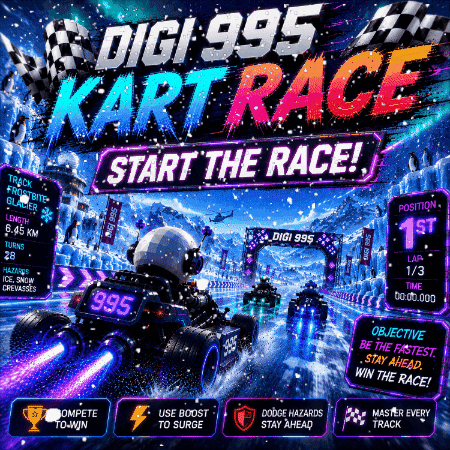 Digi 995 Kart Race Advertisement Person in Kart