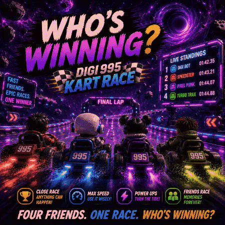 Digi 995 Kart Race Advertisement Robot Driving Go Kart