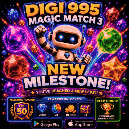 Digi 995 Magic Match 3 Robot Advertisement