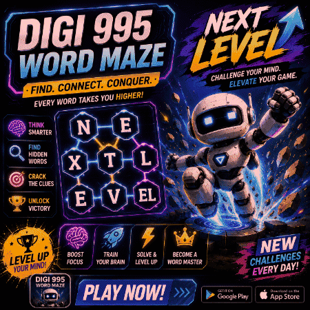 Digi 995 Word Maze Advertisement With Robot
