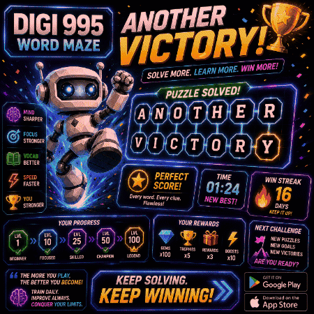 Digi 995 Word Maze Poster With Robot