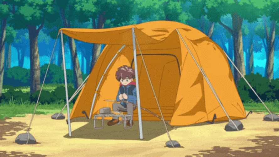 Digimon Anime Camping Tent GIF