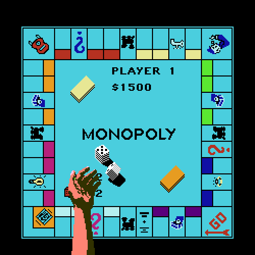 Digital Pixelated Monopoly Game GIF