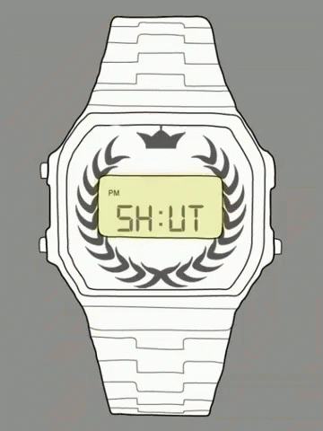 Digital Watch With Laurel Wreath and Crown