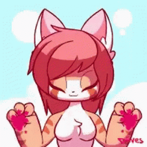 Diives Furry Cat Pink Love GIF